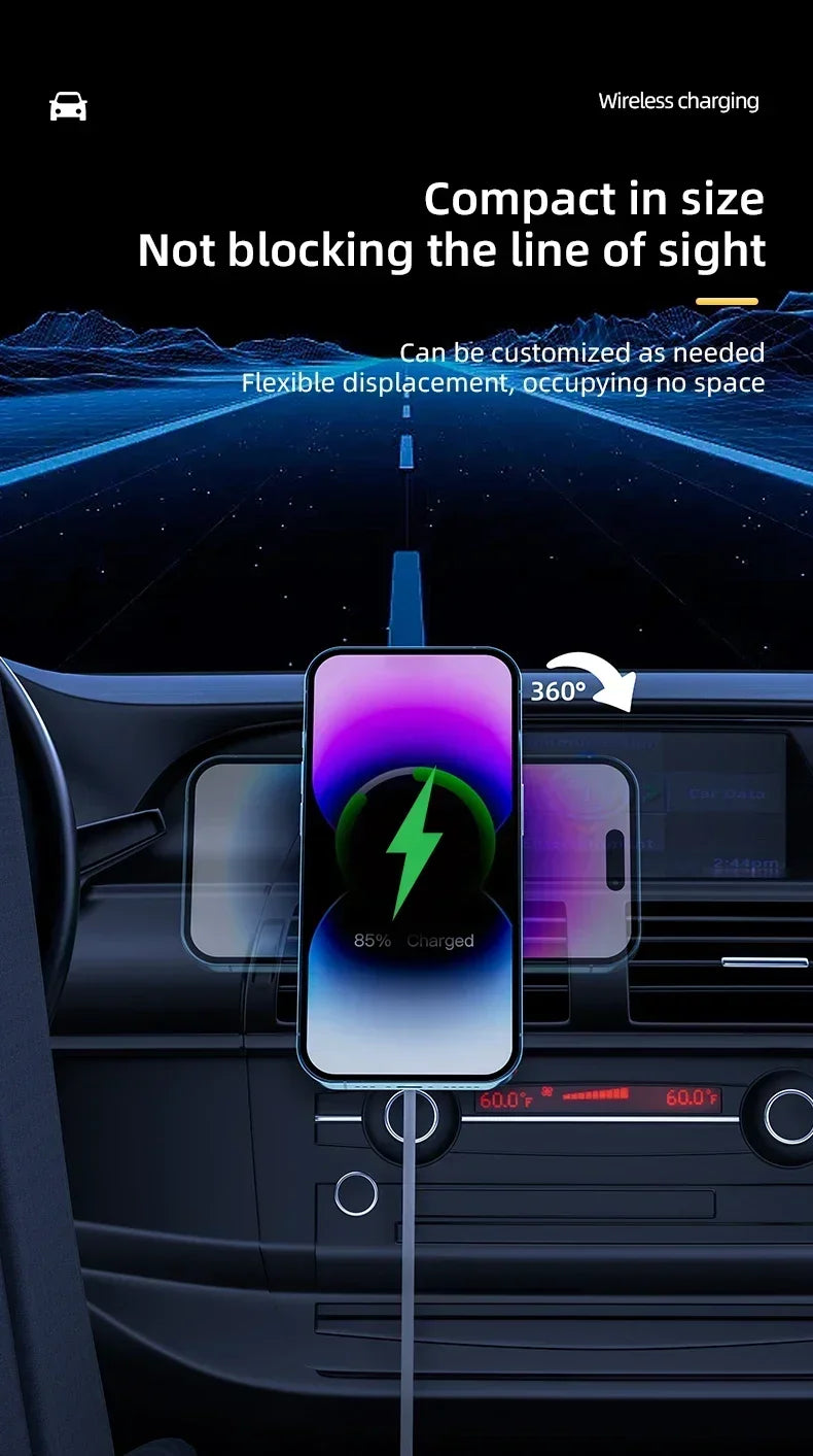 VIKEFON 30W Magnetic Car Wireless Charger For iPhone 12 13 14 15 pro max