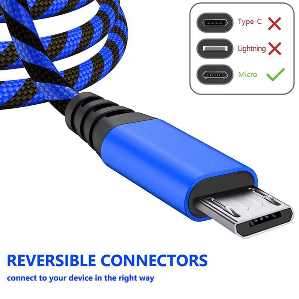 Nylon Braided Wire Charger Cable Micro USB Cable Date Sync 2A Fast Charging