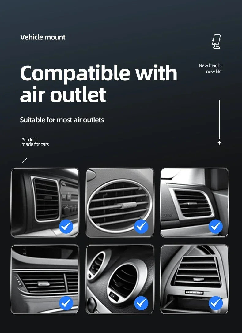 Infrared Induction Car Wireless Charger Stand Car Air Vent Clamp for iPhone 16~12 Pro Max Samsung Galaxy S25/S24 Fast Charging