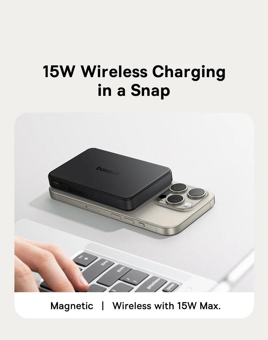 Baseus Qi2 Magnetic Power Bank 10000mah 15W Wireless Charging 22.5W
