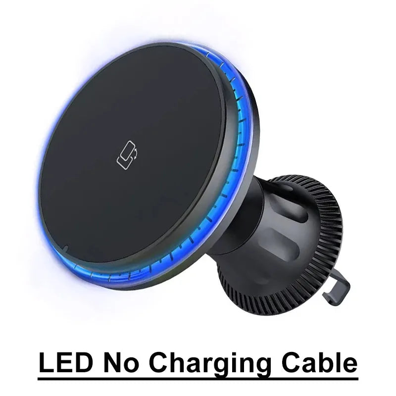 30W Magnetic Car Wireless Chargers RGB LED Light For iPhone 12 13 14 15 Pro Max