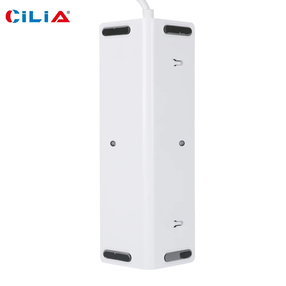 EU Plug Power Strip with 4 Sockets 4 Switches 2 USBs 2C 1.5M Extension Line