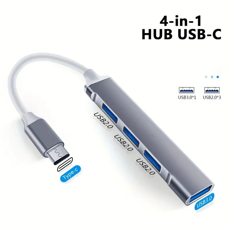 USB HUB 3.0  Extender 4 Port Splitter Adapter OTG Docking Station For Phone