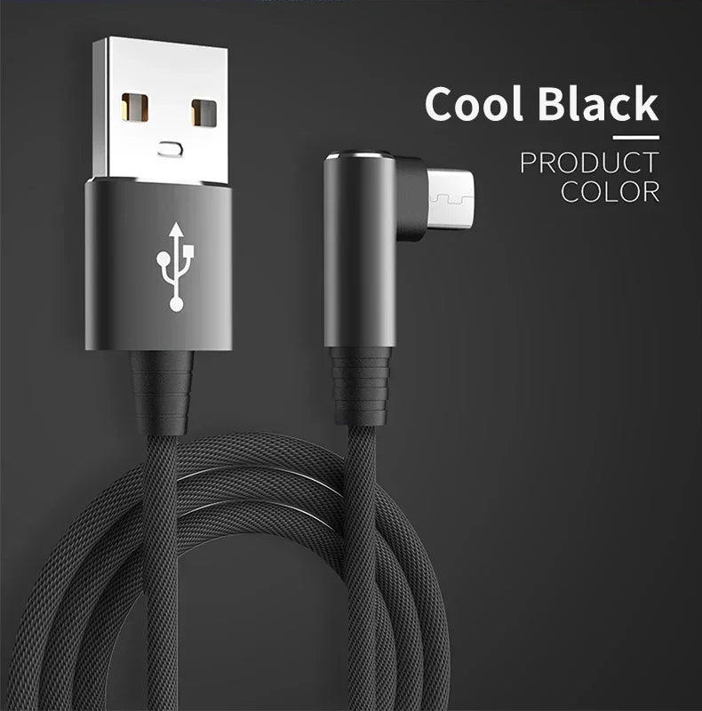 90 Degrees Elbow Line Fast Charging Type C Quick Charge USB C Cable for Gamer