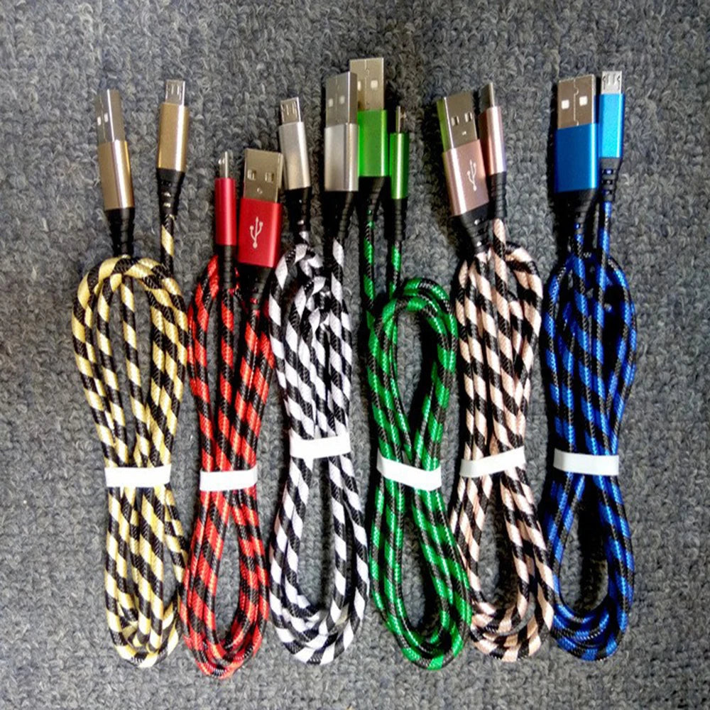 Nylon Braided Wire Charger Cable Micro USB Cable Date Sync 2A Fast Charging
