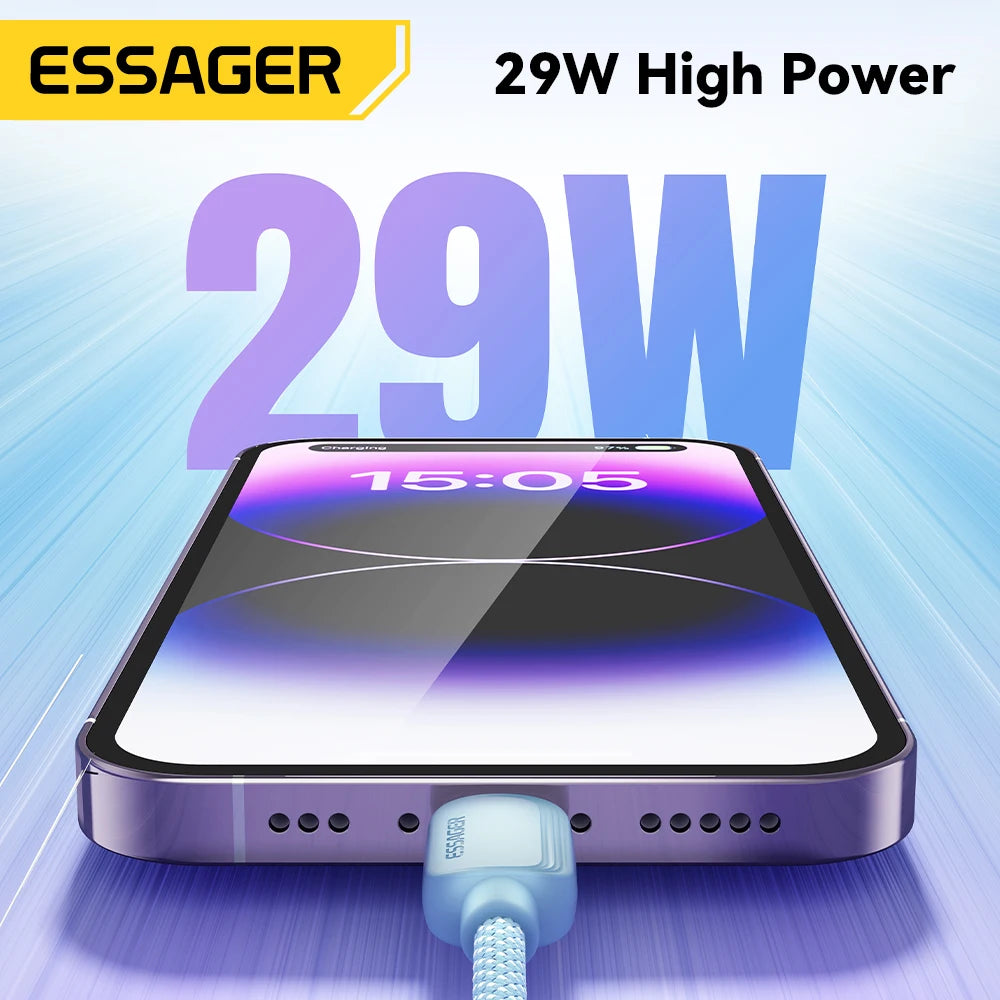 Essager USB Type C Cable For iPhone 14 13 12 11 Pro Max XS PD 20W Fast Charger