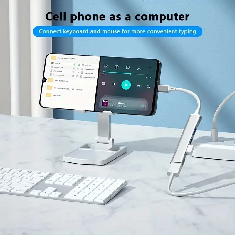 USB HUB 3.0  Extender 4 Port Splitter Adapter OTG Docking Station For Phone
