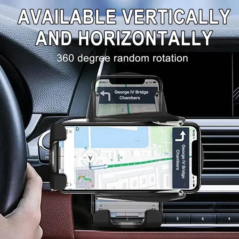 Infrared Induction Car Wireless Charger Stand Car Air Vent Clamp for iPhone 16~12 Pro Max Samsung Galaxy S25/S24 Fast Charging