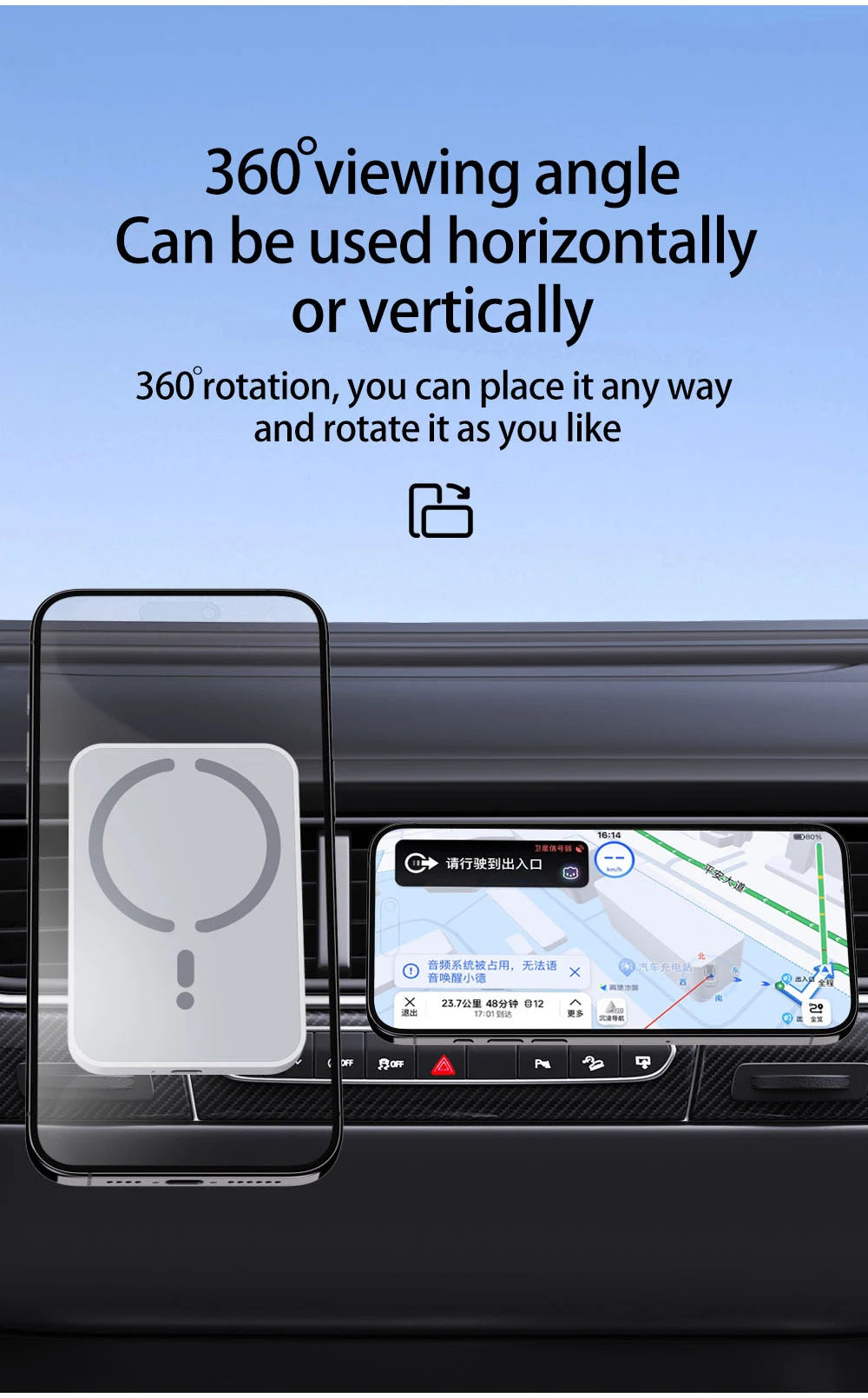 15W Magnetic Car Wireless Charger For Magsafe iPhone 12 13 14 15 16 Pro Max