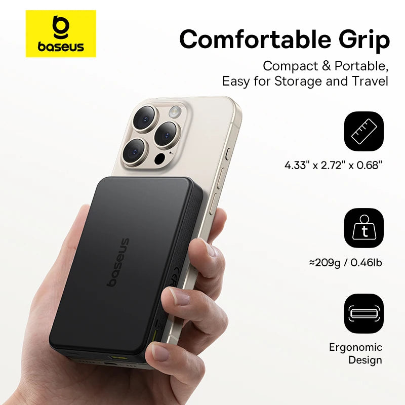 Baseus Qi2 Magnetic Power Bank 10000mah 15W Wireless Charging 22.5W