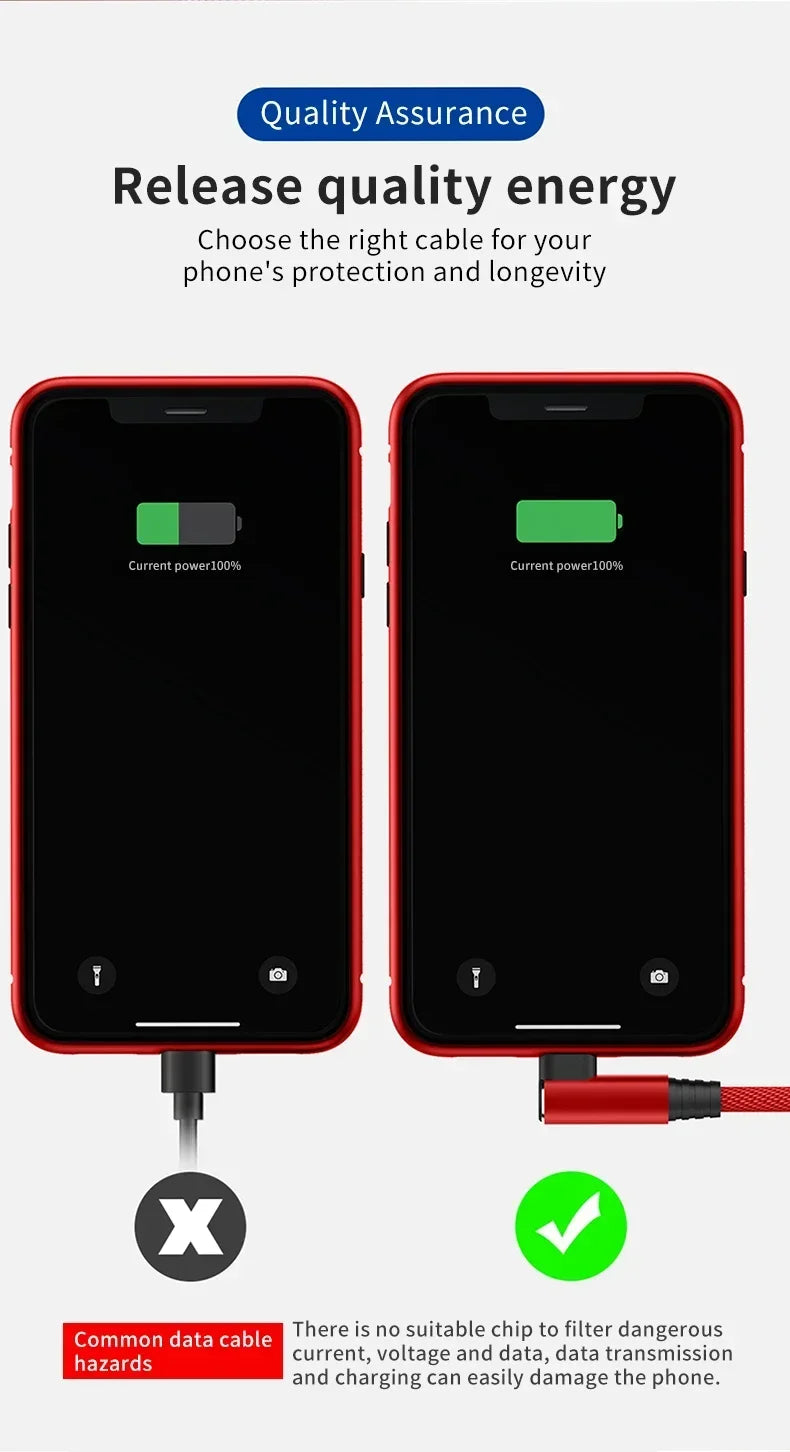 90 Degrees Elbow Line Fast Charging Type C Quick Charge USB C Cable for Gamer