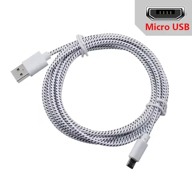 2.4A Micro USB Cable 0.5m/1m/2m/3m Data Sync USB Charge Cable For Samsung