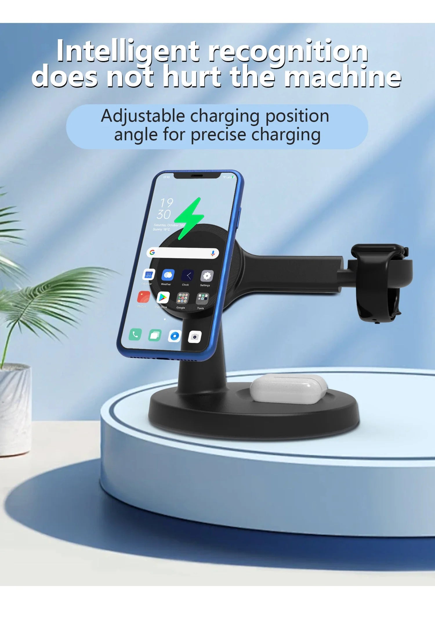 3 In 1 Magnetic Wireless Charger Stand For Magsafe iPhone 16 15 14 13 Pro Max