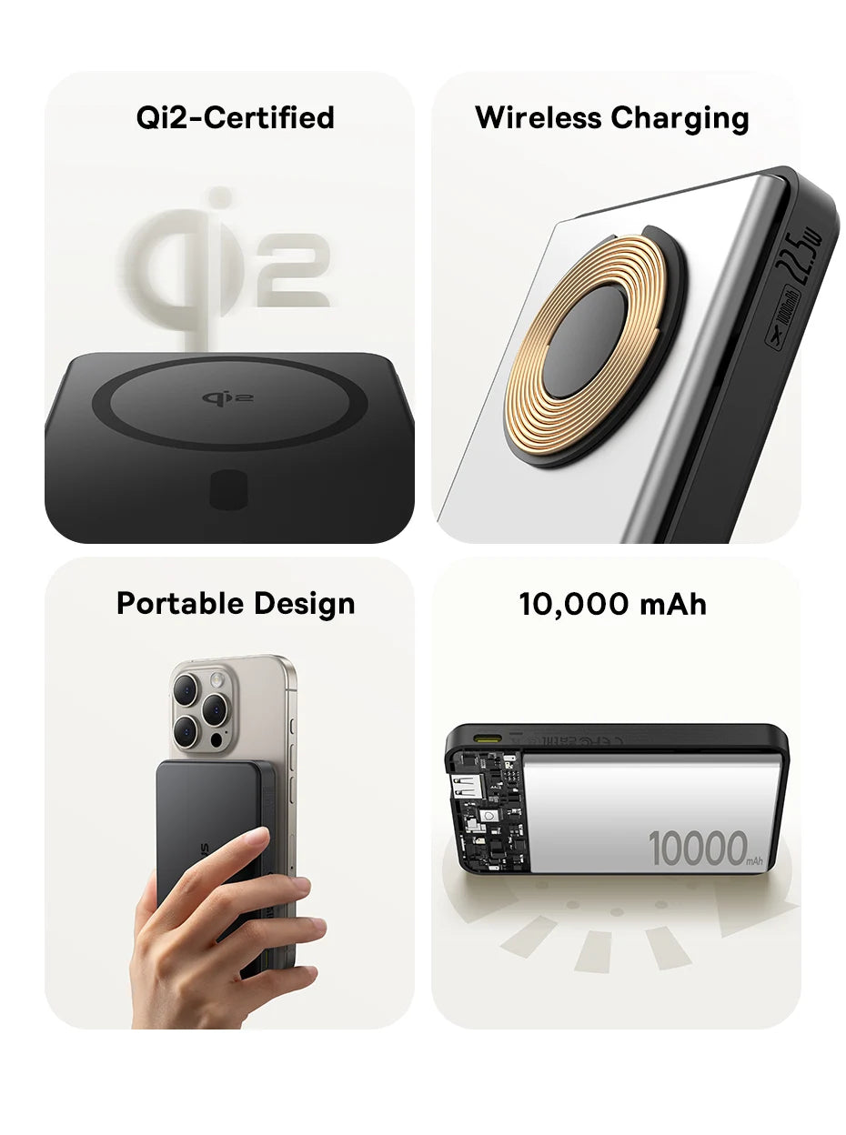 Baseus Qi2 Magnetic Power Bank 10000mah 15W Wireless Charging 22.5W