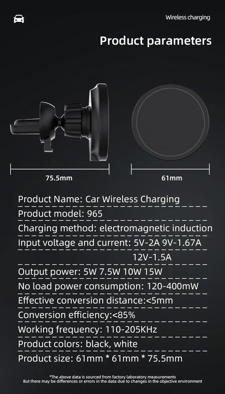 VIKEFON 30W Magnetic Car Wireless Charger For iPhone 12 13 14 15 pro max