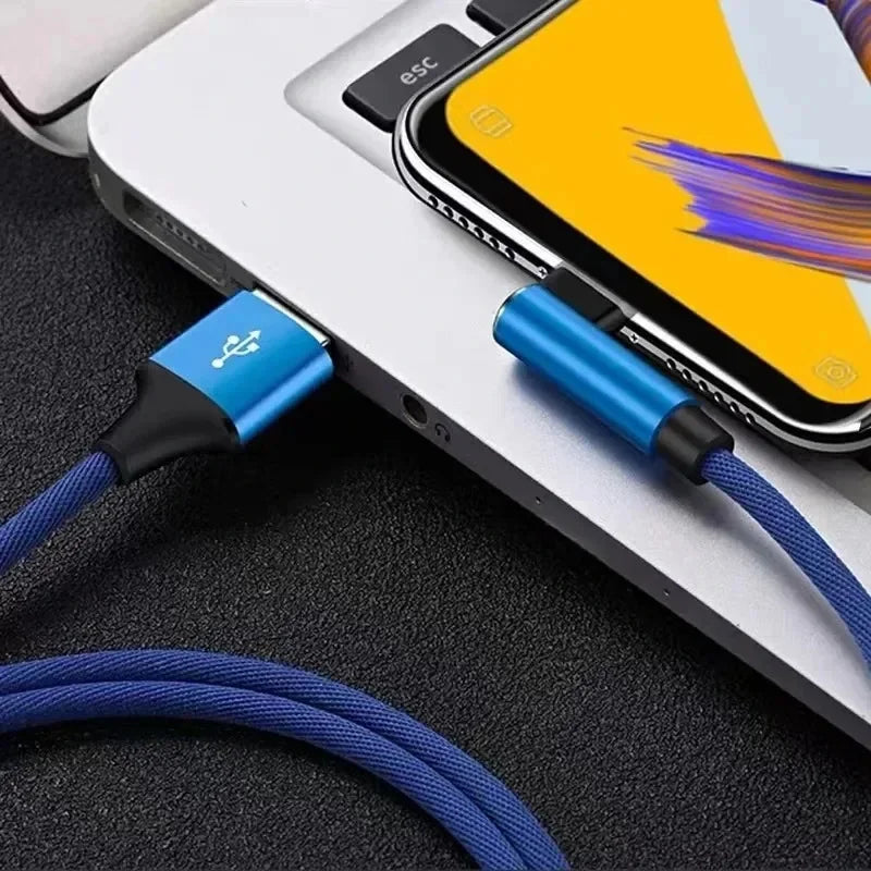 90 Degrees Elbow Line Fast Charging Type C Quick Charge USB C Cable for Gamer