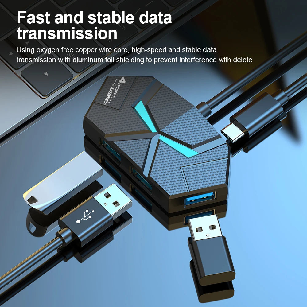 7 Ports USB 3.0 HUB USB Docking Station USB Splitter Adapter 5Gbps High Speed