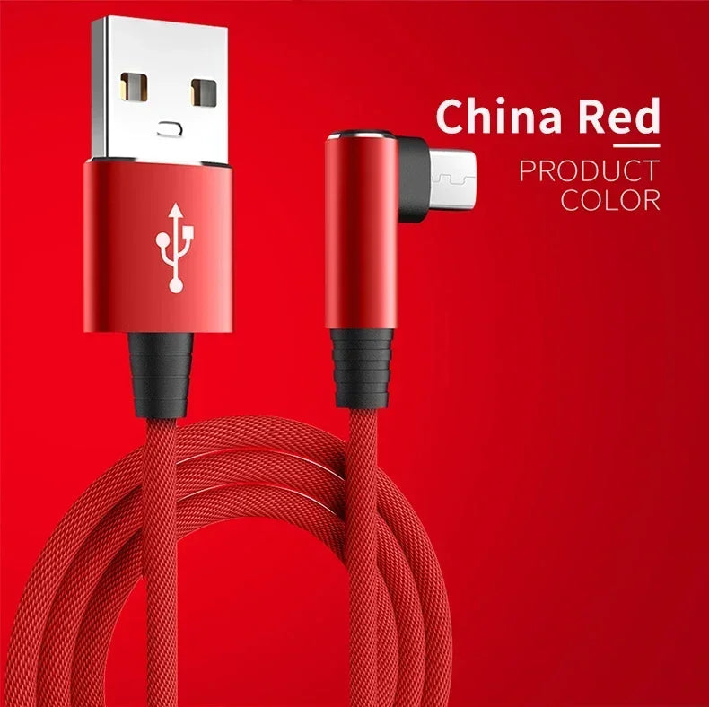 90 Degrees Elbow Line Fast Charging Type C Quick Charge USB C Cable for Gamer