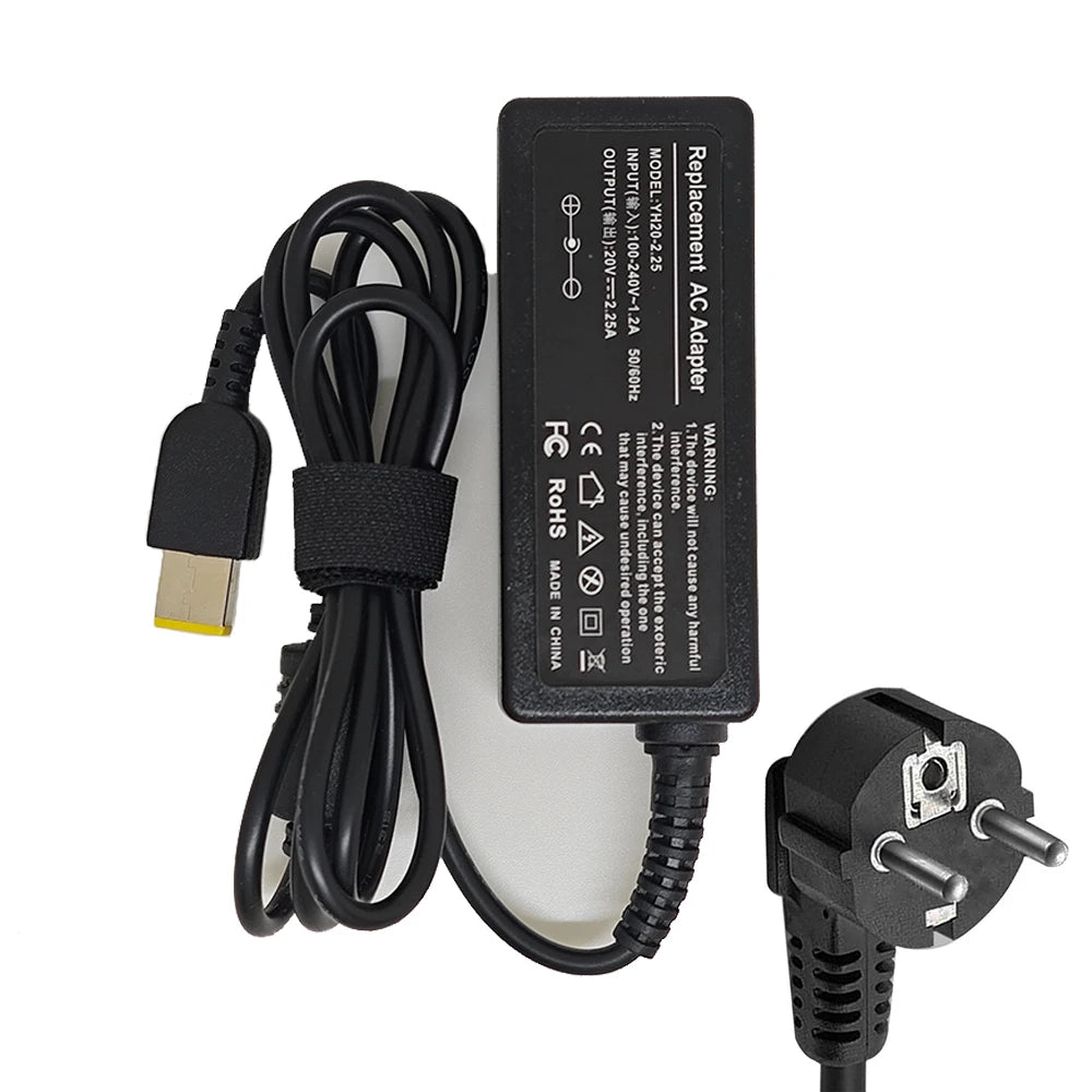 Laptop Charger 45W 20V 2.25A Slim Tip AC Adapter ADLX45NCC3A for Lenovo ThinkPad X230s X240 X240S X250 X260 X270 T440 T440S