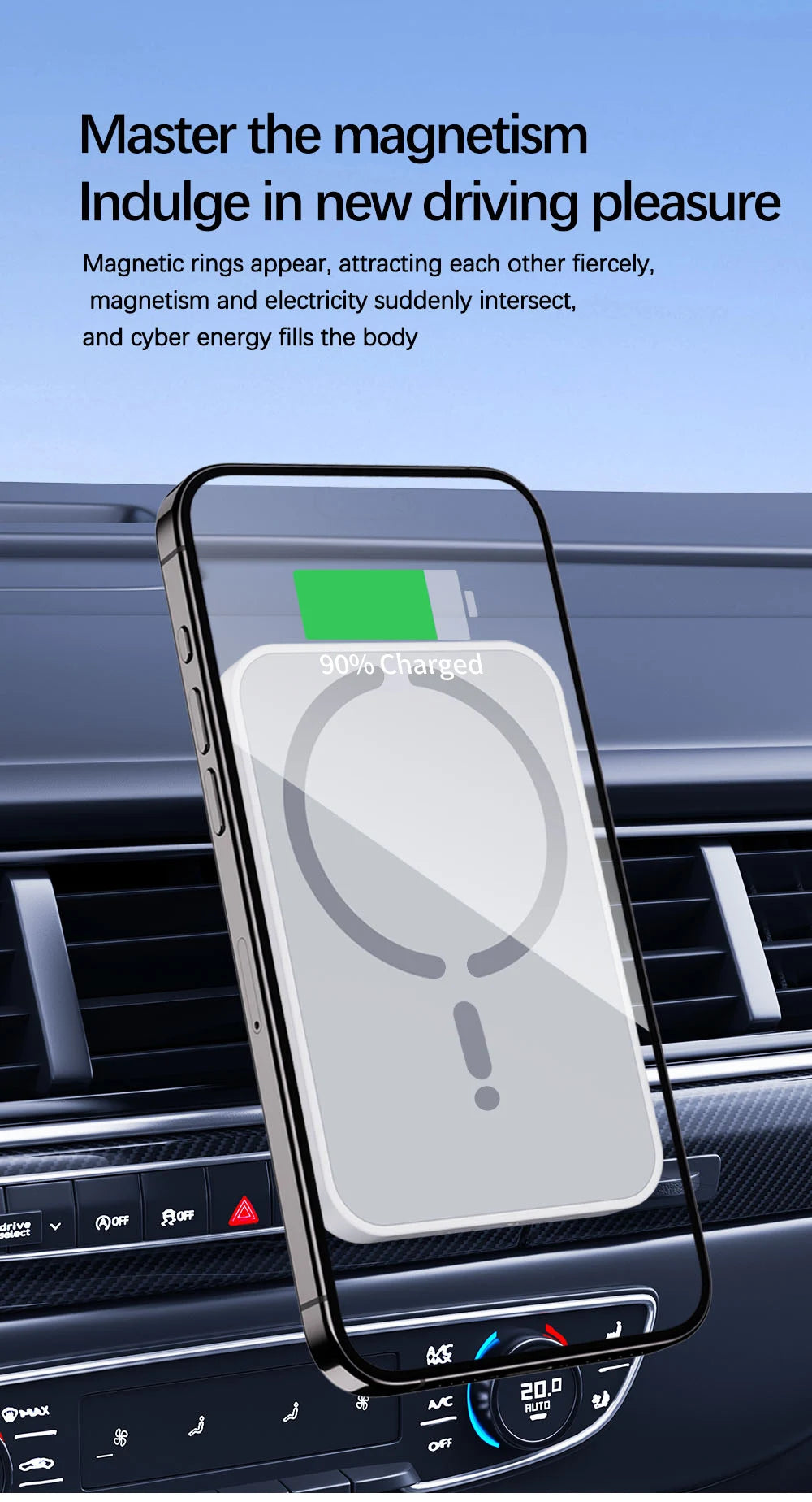 15W Magnetic Car Wireless Charger For Magsafe iPhone 12 13 14 15 16 Pro Max