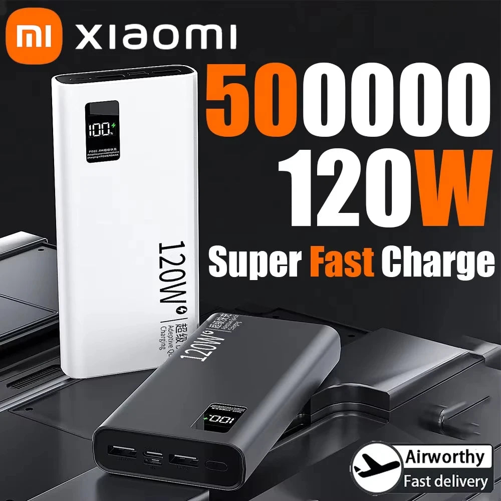 XIAOMI 120W Power Bank 50000mAh High Capacity Fast Charging Powerbank