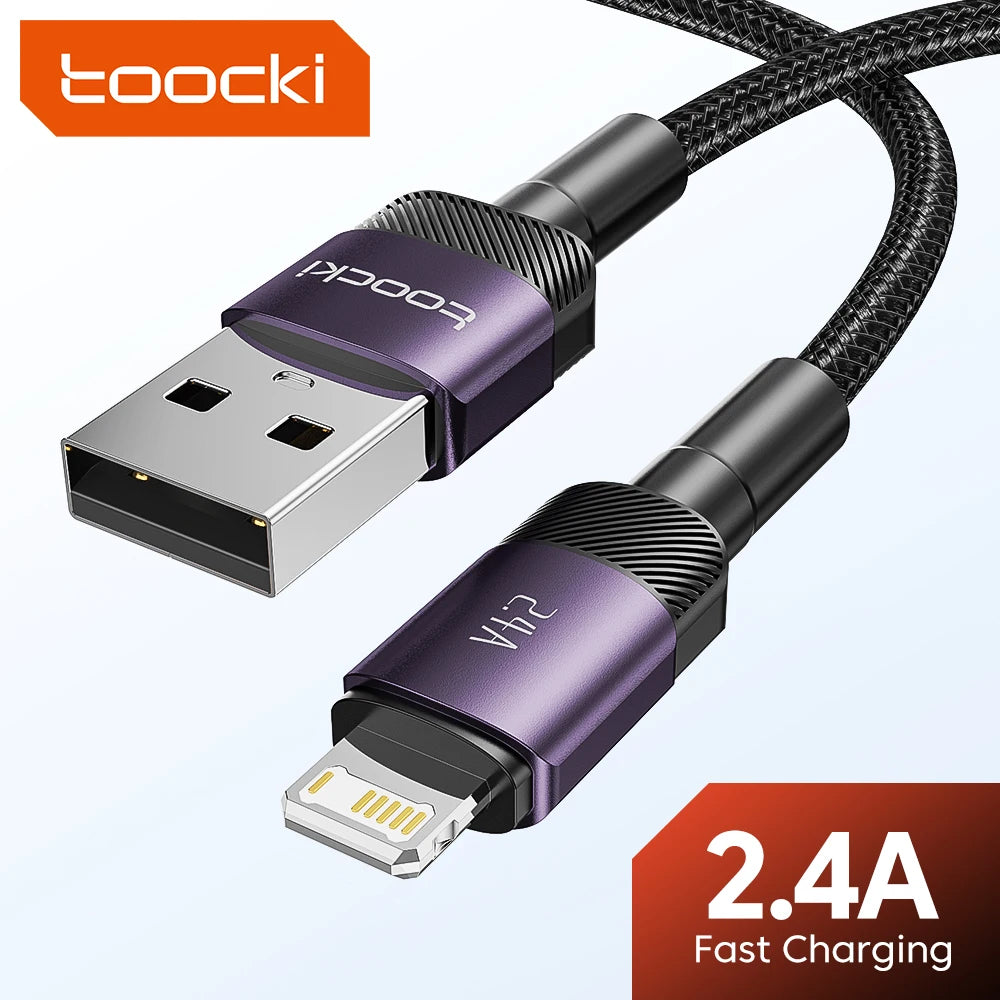 Toocki USB Cable For iPhone 14 13 12 Pro Max X XS XR 8 7 Plus iPad Fast Charging