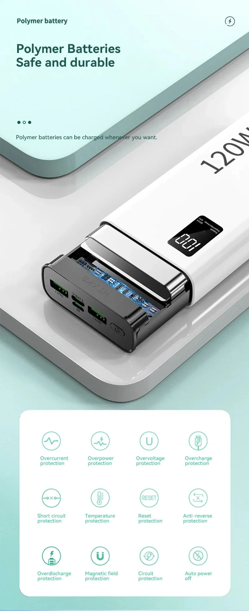 XIAOMI 120W Power Bank 50000mAh High Capacity Fast Charging Powerbank