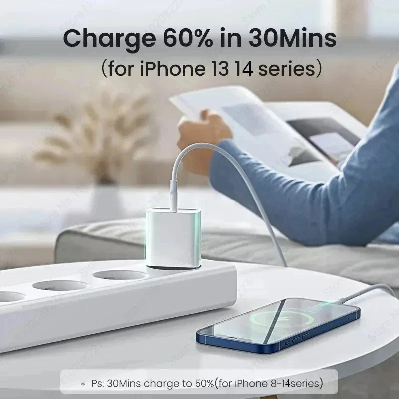 US EU Adapter 20W PD Fast Charger For iPhone 13 12 11 14 15 16 Pro Max Plus
