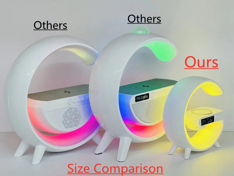 Multifunction Wireless Charger Pad Stand Speaker TF RGB Night Light 15W Fast