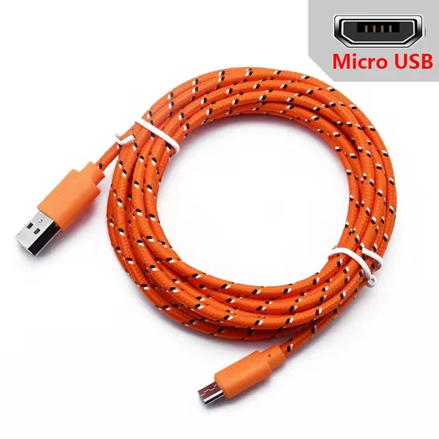 2.4A Micro USB Cable 0.5m/1m/2m/3m Data Sync USB Charge Cable For Samsung