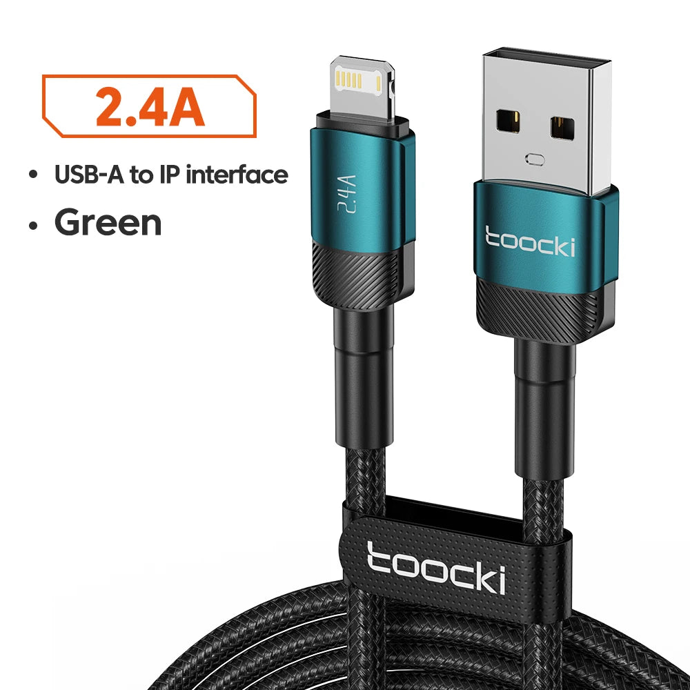 Toocki USB Cable For iPhone 14 13 12 Pro Max X XS XR 8 7 Plus iPad Fast Charging