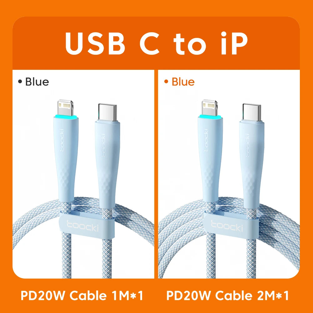 Toocki 2pcs USB C to Lightning Cable PD 20W For iPhone 14 13 12 11 pro max X XR