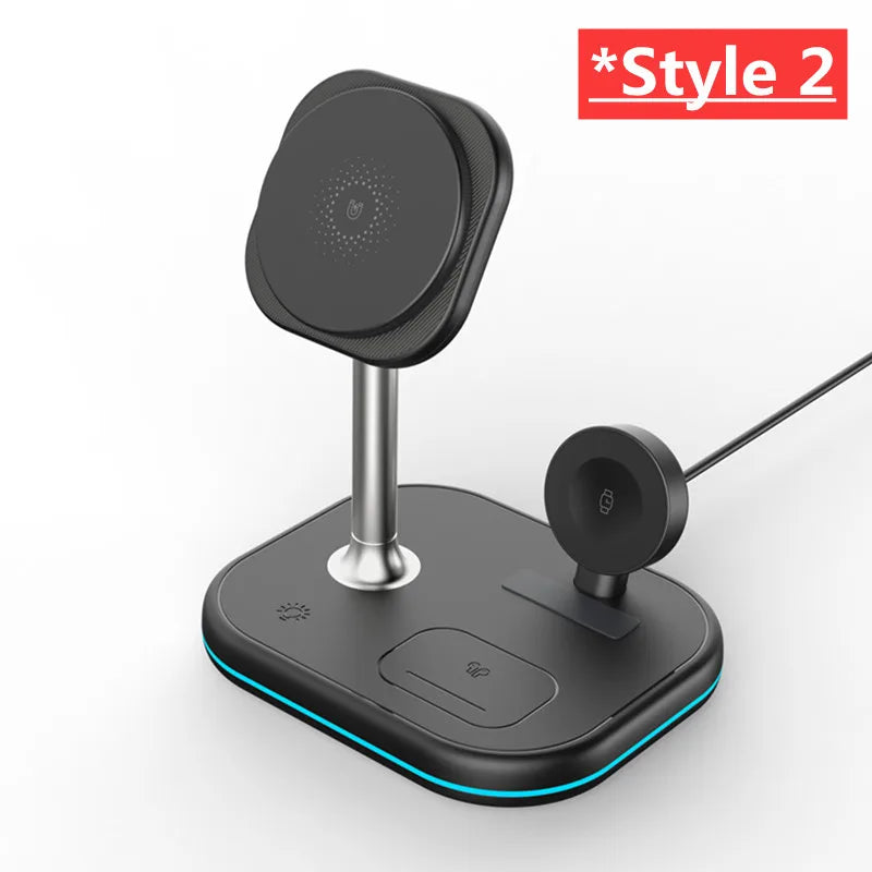 3 In 1 Magnetic Wireless Charger Stand For Magsafe iPhone 16 15 14 13 Pro Max