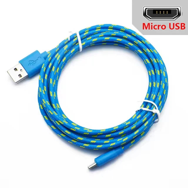2.4A Micro USB Cable 0.5m/1m/2m/3m Data Sync USB Charge Cable For Samsung