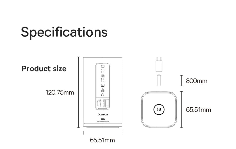 Baseus 12-in-1 USB C HUB to HDMI 4K@60Hz Dual Display USB 3.2 Adapter