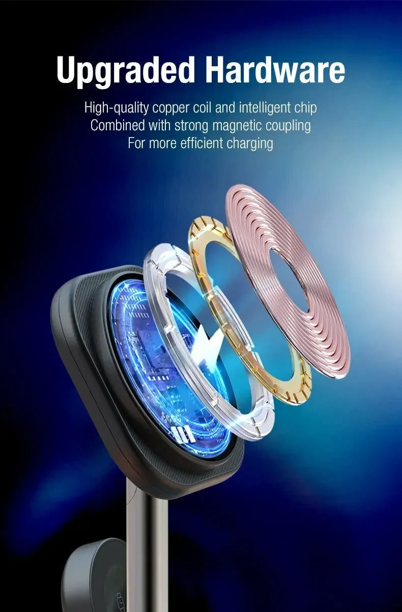 3 In 1 Magnetic Wireless Charger Stand For Magsafe iPhone 16 15 14 13 Pro Max