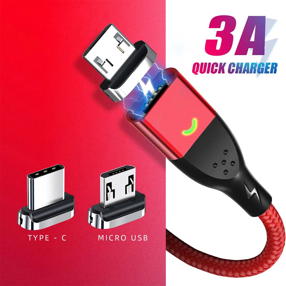 FONKEN Magnetic Cable Type C Magnetic Charge Cable Micro USB Magnet Charger
