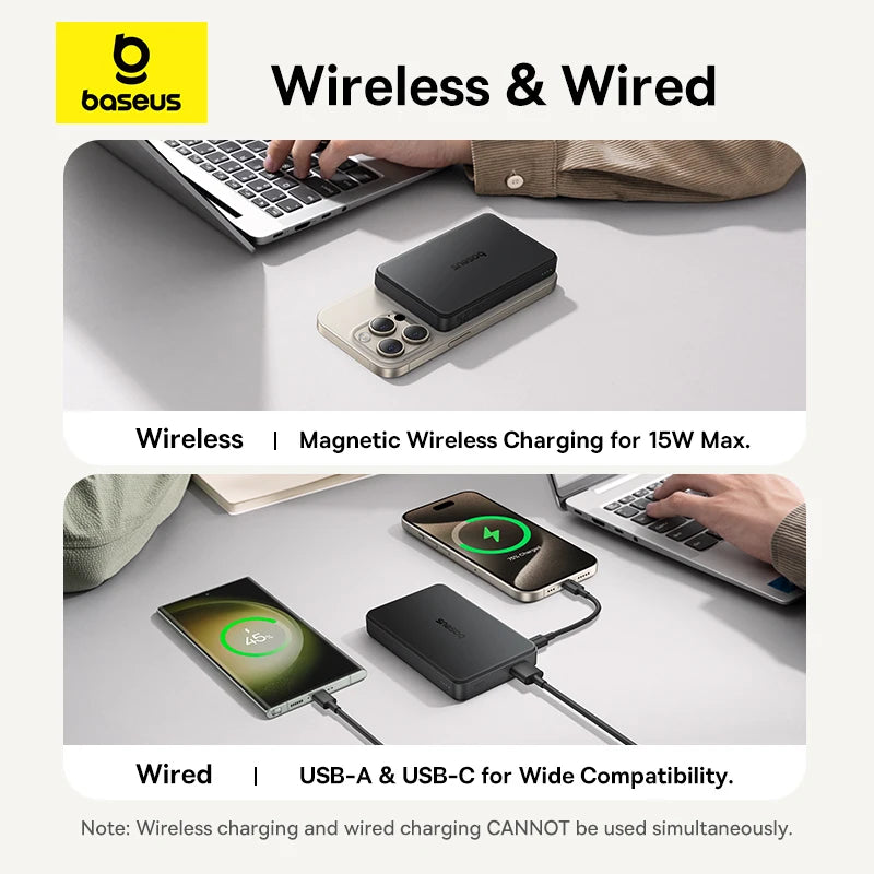 Baseus Qi2 Magnetic Power Bank 10000mah 15W Wireless Charging 22.5W