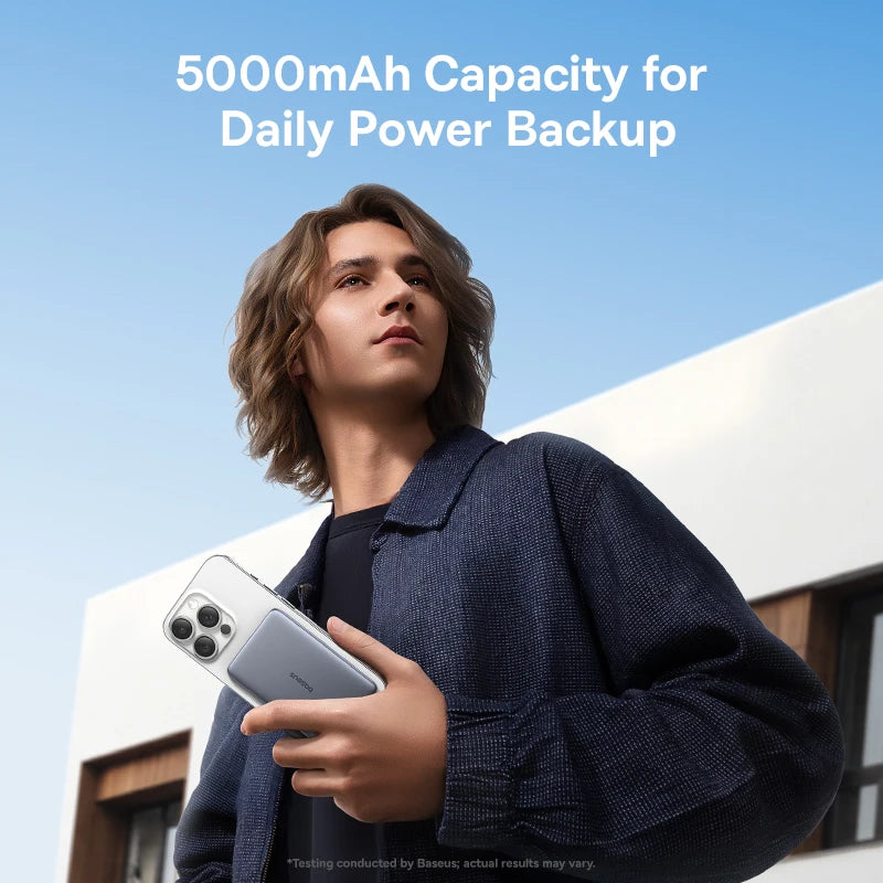 Baseus 5000mAh Magnetic Power Bank 15W Wireless 20W Wired Charging Thin