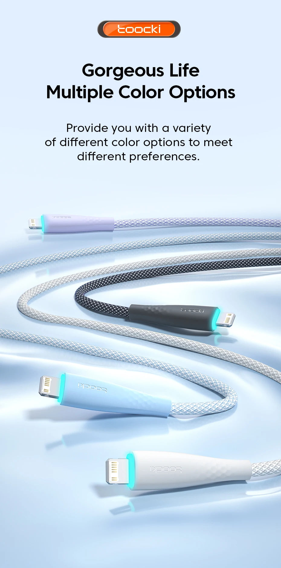 Toocki 2pcs USB C to Lightning Cable PD 20W For iPhone 14 13 12 11 pro max X XR
