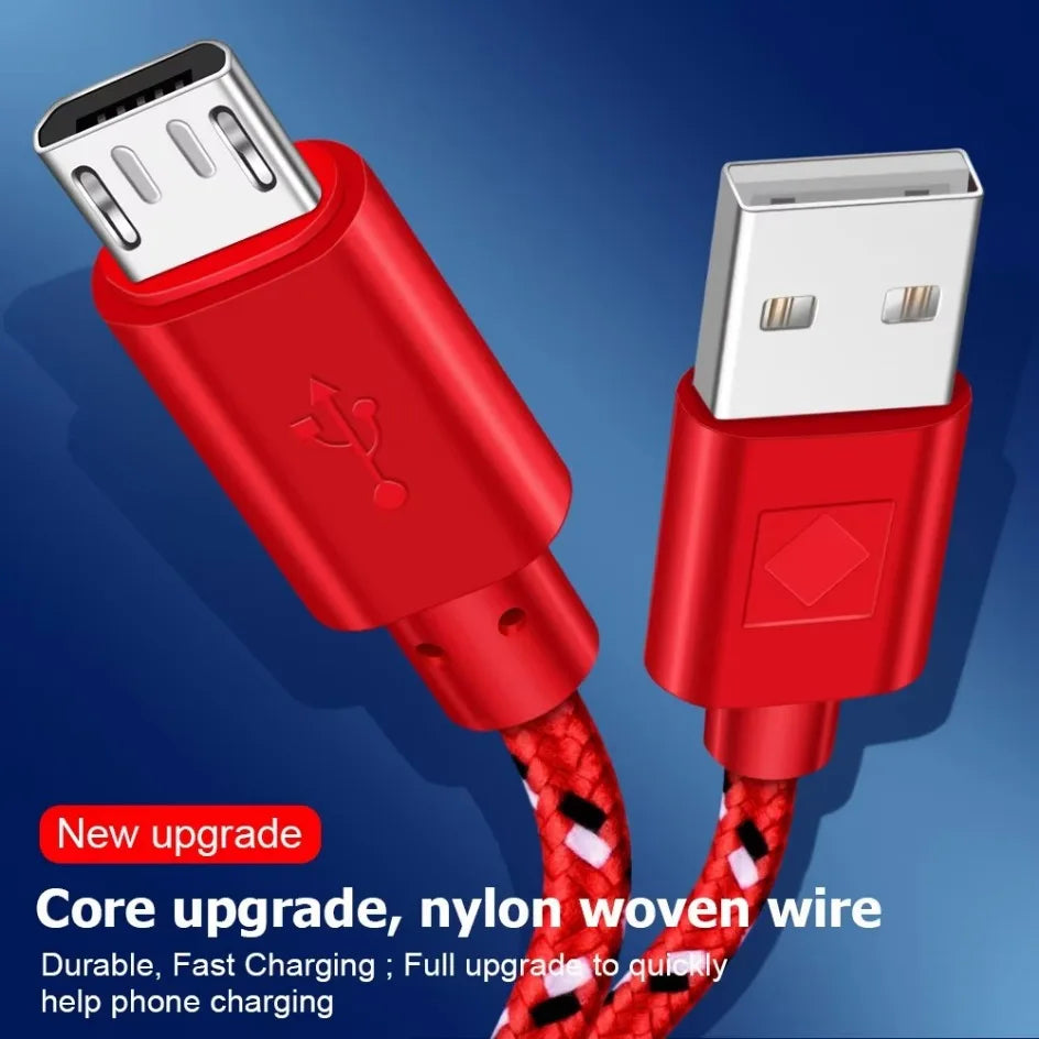 2.4A Micro USB Cable 0.5m/1m/2m/3m Data Sync USB Charge Cable For Samsung