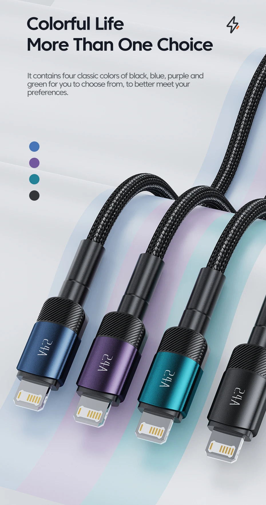 Toocki USB Cable For iPhone 14 13 12 Pro Max X XS XR 8 7 Plus iPad Fast Charging
